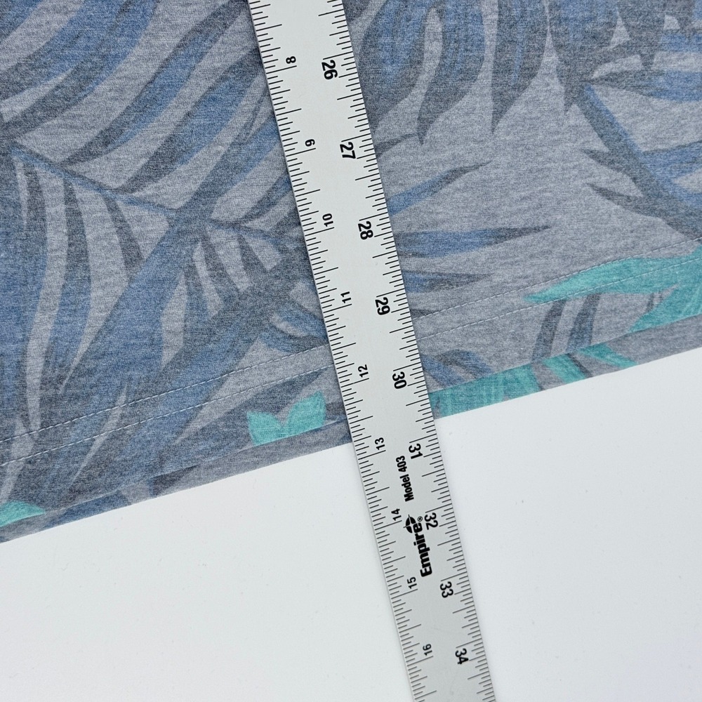 TravisMathew Polo Shirt Mens XL Grey Tropical Floral Palm Leaf Pima Cotton Blend - Picture 6 of 9